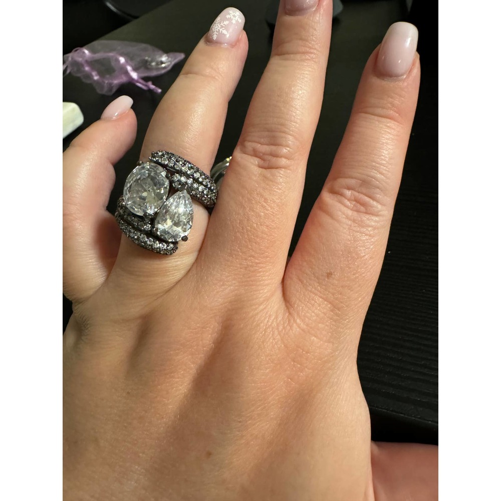 Double Stone ring size 8 - Picture 5 of 5